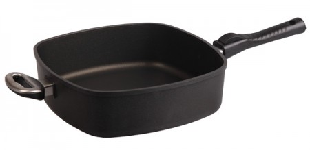 EXCELENT plasma titanová pánev Harecker 28x28x9 ucho  odn.ručka+ víko